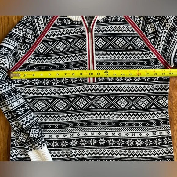 EDDIE BAUER Quarter Zip Nordic Ski/Winter Sweater Size L - Picture 8 of 11